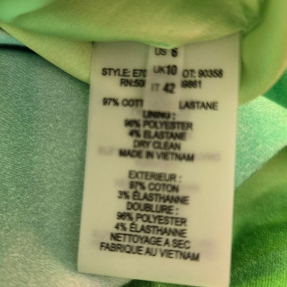 NWT Elie Tahari sleeveless watercolor Holly sheath dress, US 6 NWT MSRP 448.00 - Picture 7 of 10